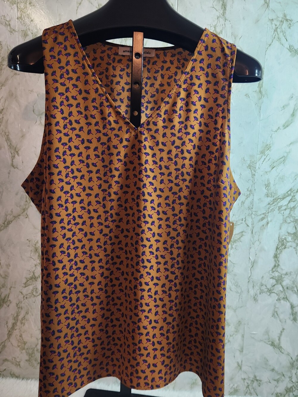 Amazon Essentials Camel Floral Top